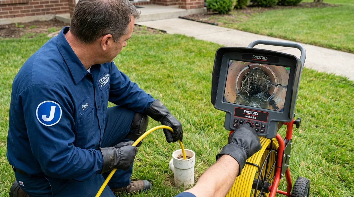 Sewer camera inspection being performed by Johns Plumbing LLC in New Buffalo